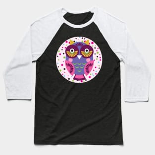 Bright colorful owls (5) Baseball T-Shirt